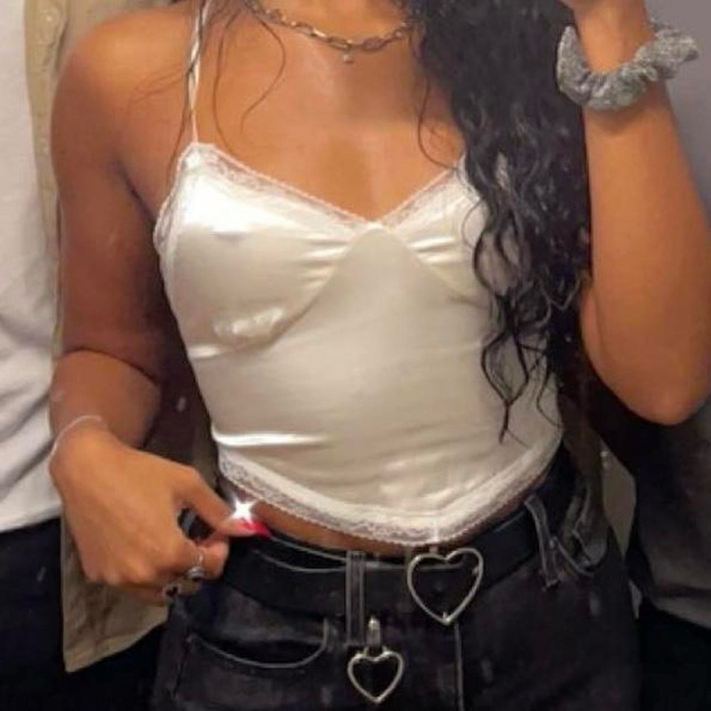 White lace trim top